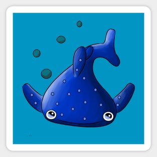 Kawaii Blue Whale Sticker